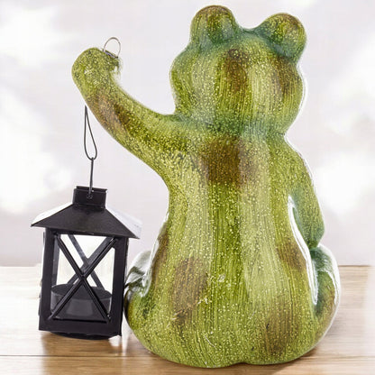 Figurka ogrodowa żaba z lampionem żabka 22 cm dekoracyjna