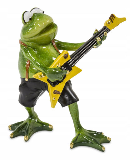 Figurka żaba 16 cm gitarzysta żabka rockman