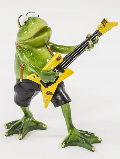 Figurka żaba 16 cm gitarzysta żabka rockman