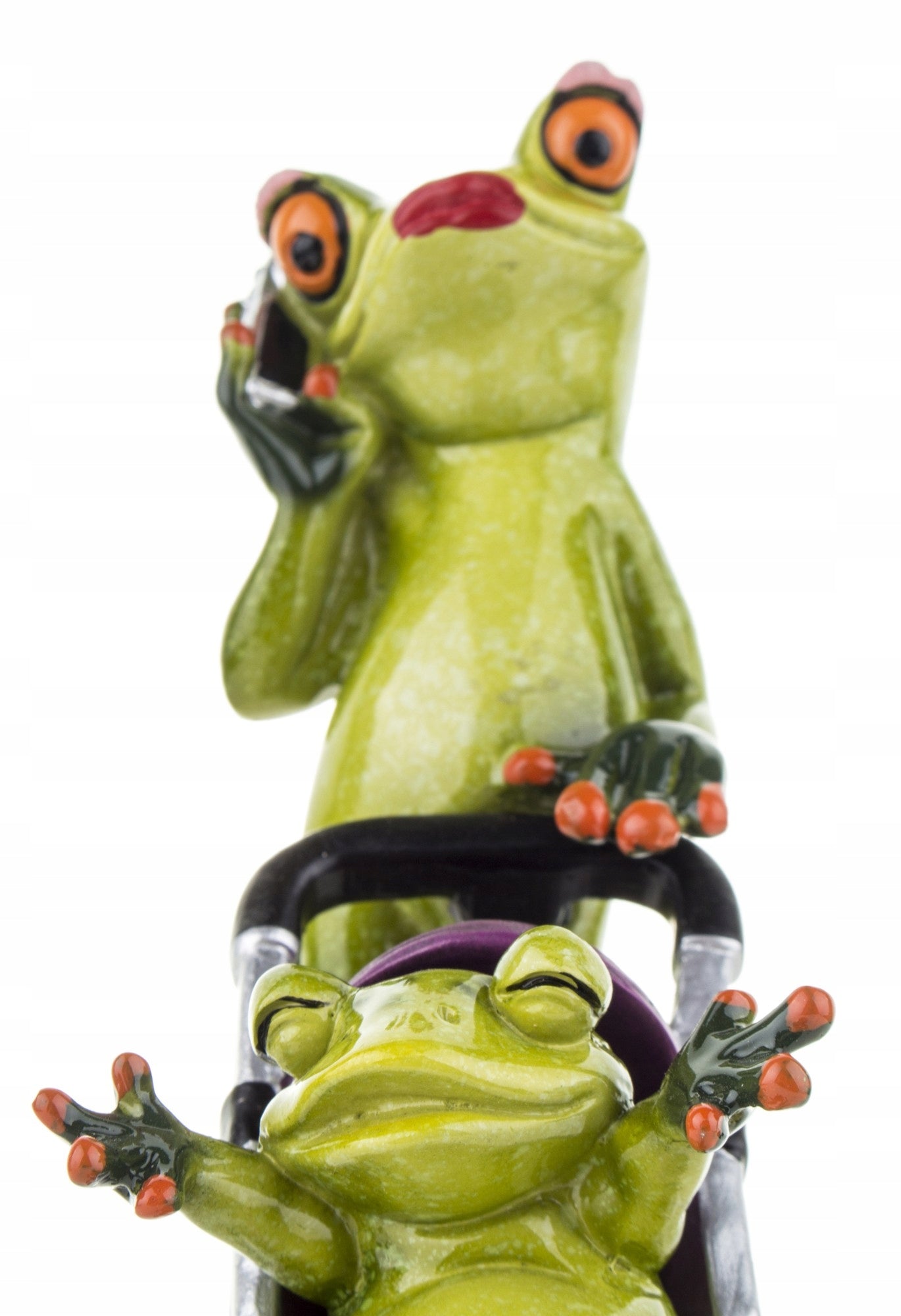 FIGURKA ŻABA ŻABKA MAMA Z WÓZKIEM Z DZIECKIEM 17CM