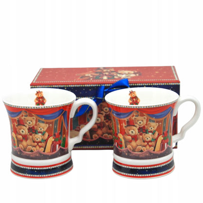 komplet kubków porcelana w pudełku zestaw porcelanowy 2szt Kubek świąteczny