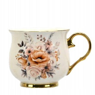Kubek w pudełku porcelana 450 ml filiżanka wzór w kwiaty prezentowy