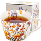 Duży kubek w pudełku porcelanowy 450 ml w kwiaty na prezent zmywarka
