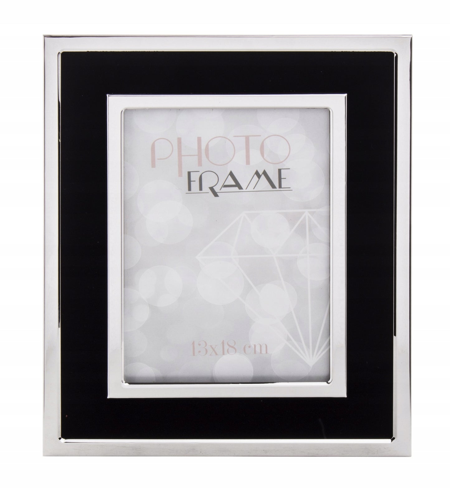 Ramka na zdjęcie czarna srebrna 13x18 glamour