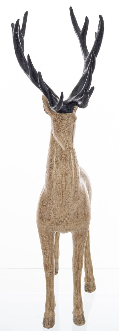 Figurka świąteczna renifer brązowy, czarny tworzywo sztuczne 46x28x12,5 cm