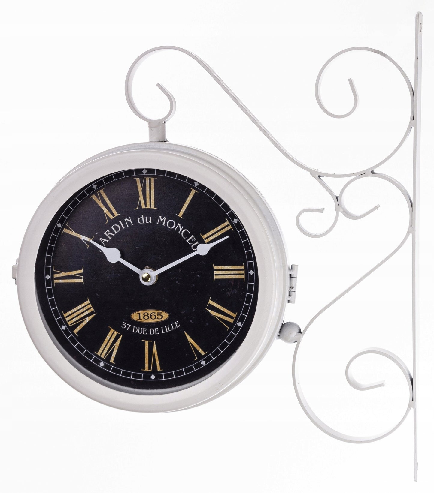 Zegar ścienny dwustronny Retro dworcowy loft metalowy 36cm