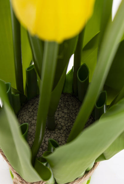 Bukiet sztucznych kwiatów żółte Tulipany 9 sztuk tulipan żółty sztuczny