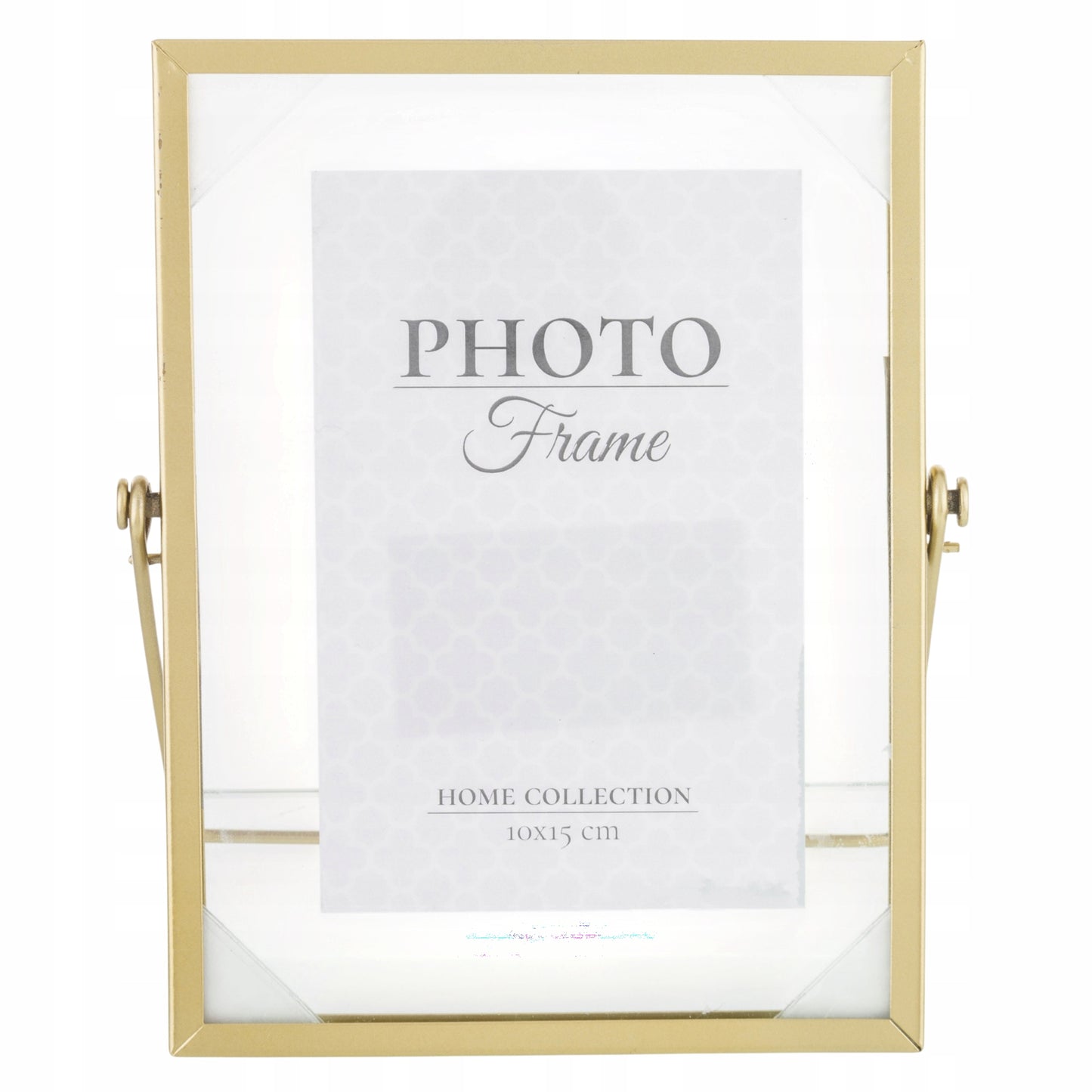 Ramka na zdjęcia metalowa złota float stawiana 20x17na foto 10x15 cm