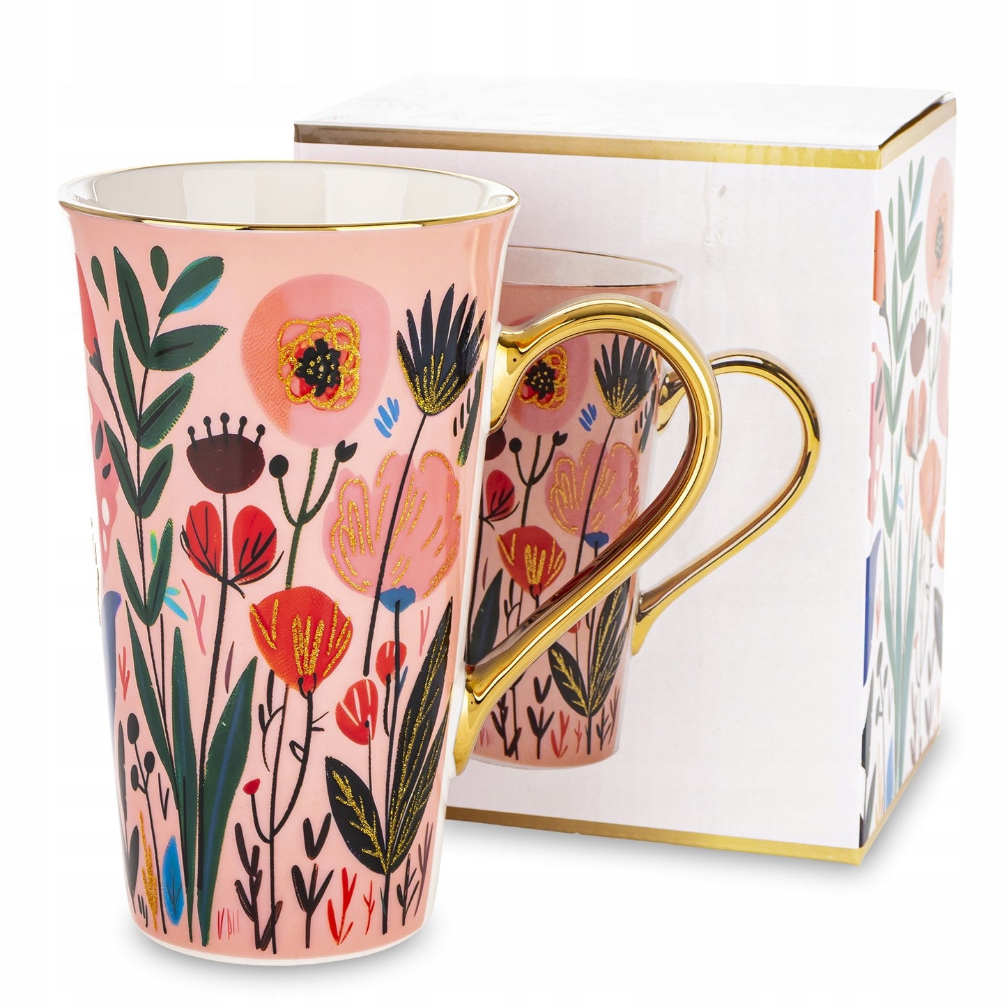 Porcelanowy Duży ozdobny kubek XXL w pudełku na prezent 700ml