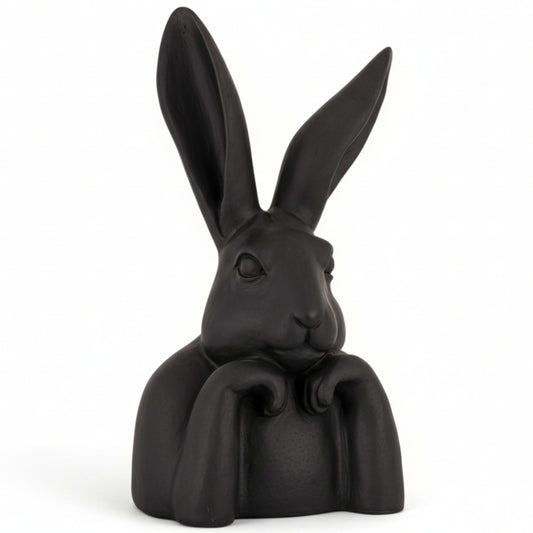 Figurka Królik Zajączek Statuetka Dekoracja Czarna Duża 47,5cm Loft