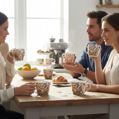 Duży kubek w pudełku porcelanowy 450 ml w kwiaty na prezent zmywarka
