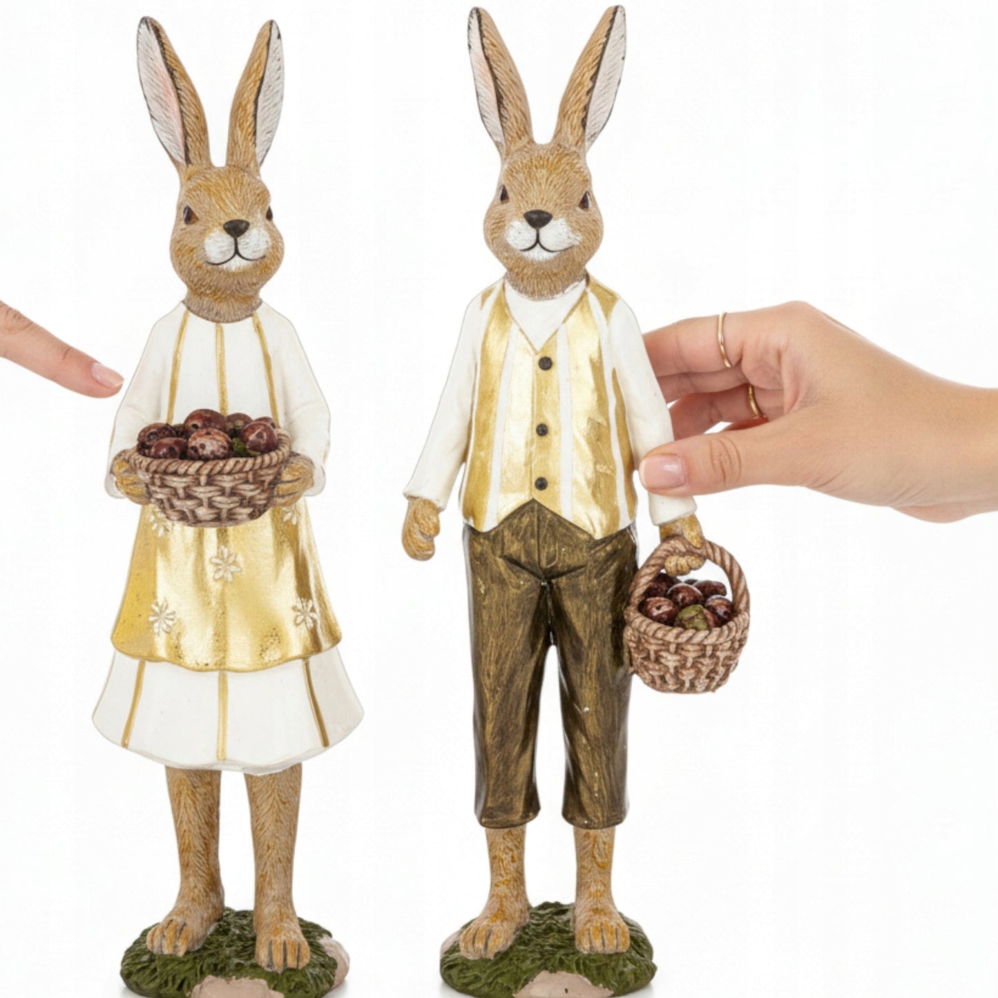 2szt zestaw figurek Pan i Pani Królik figurka wielkanocna zajączek zające