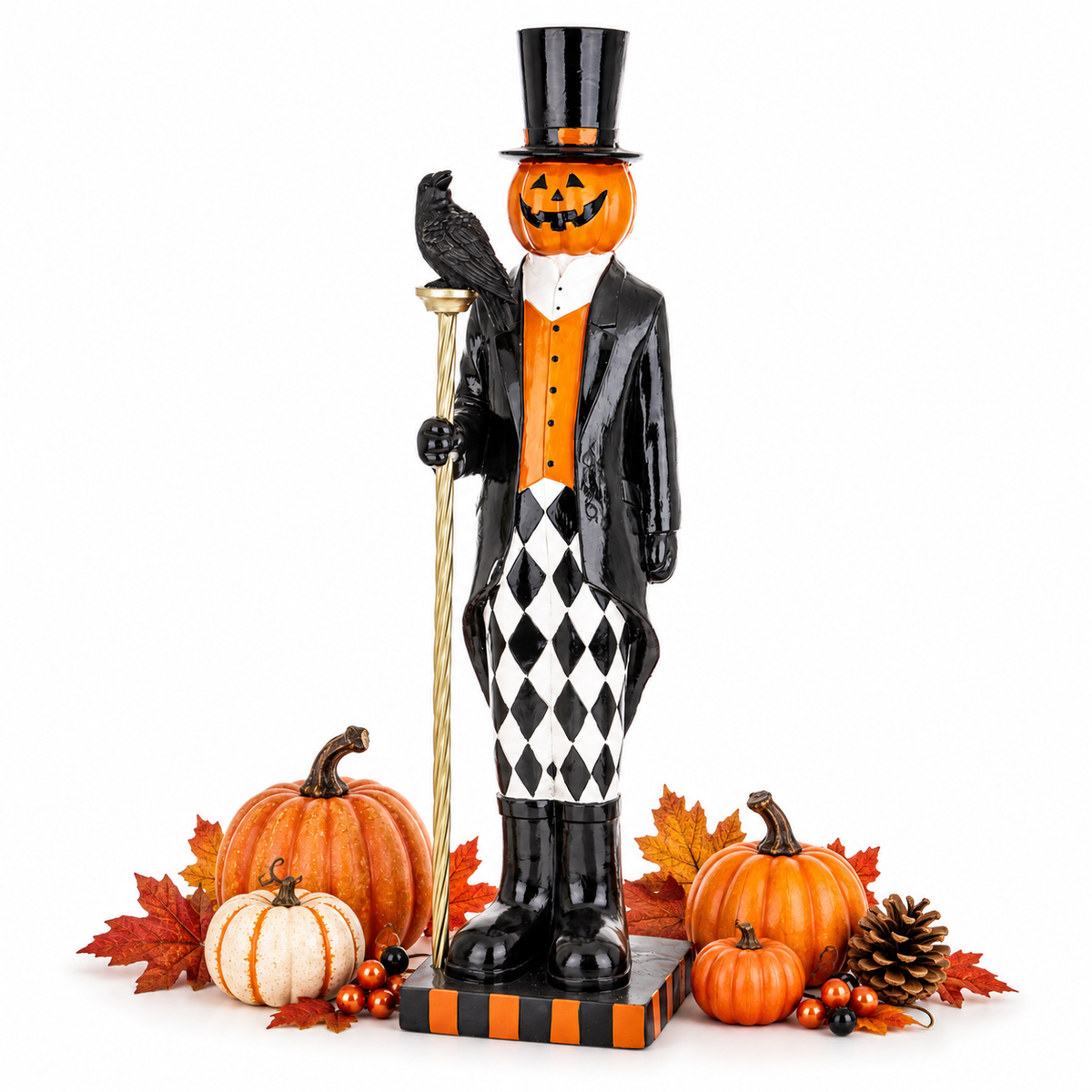 Figurka dynia Halloween dekoracyjna wielokolorowy 84x20x21