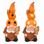 dekoracja figurka jesienna skrzat lampion LED dynia wiewiórka 38 cm duża