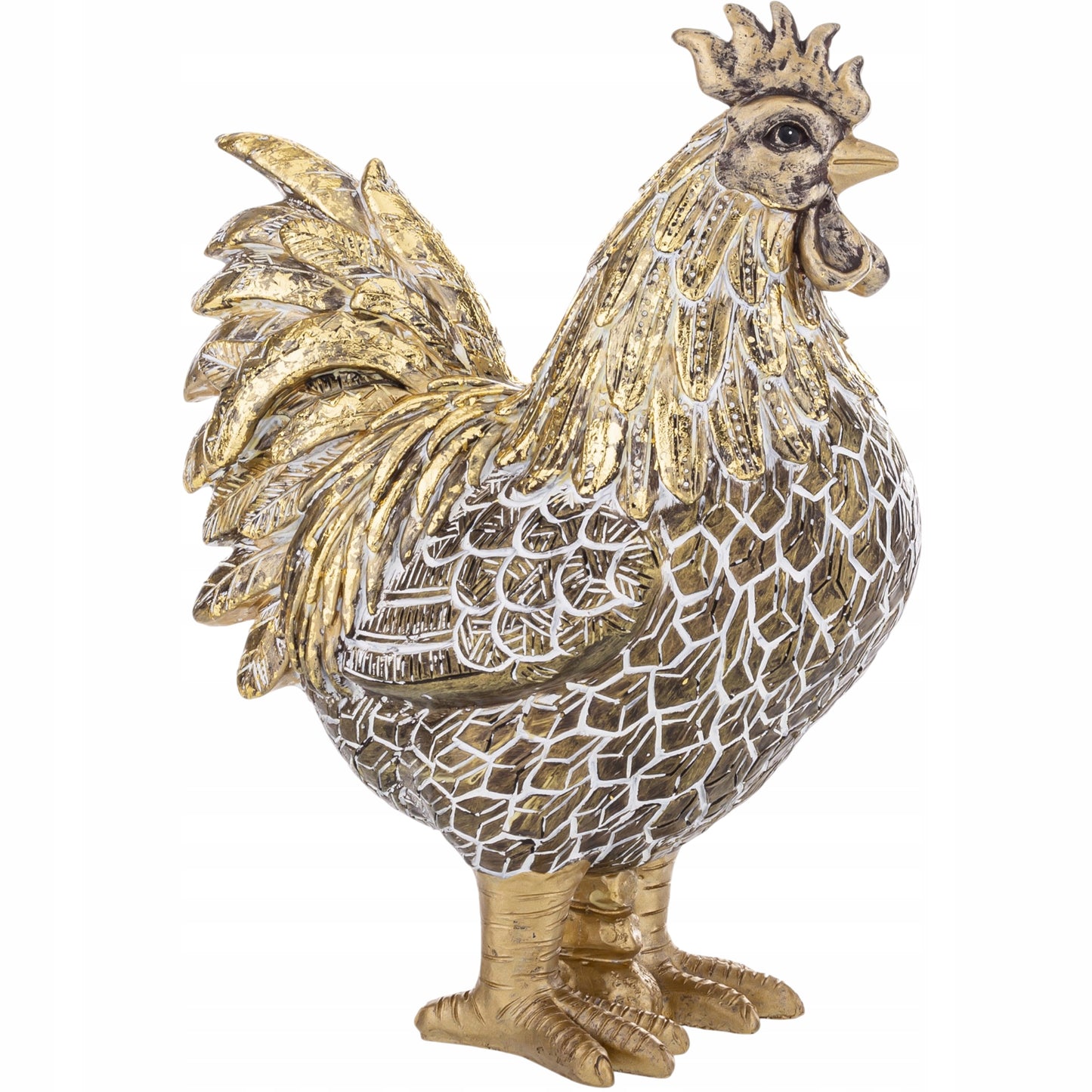 Kogut brązowo złoty dekoracyjna figurka wielkanocna 26,5 cm