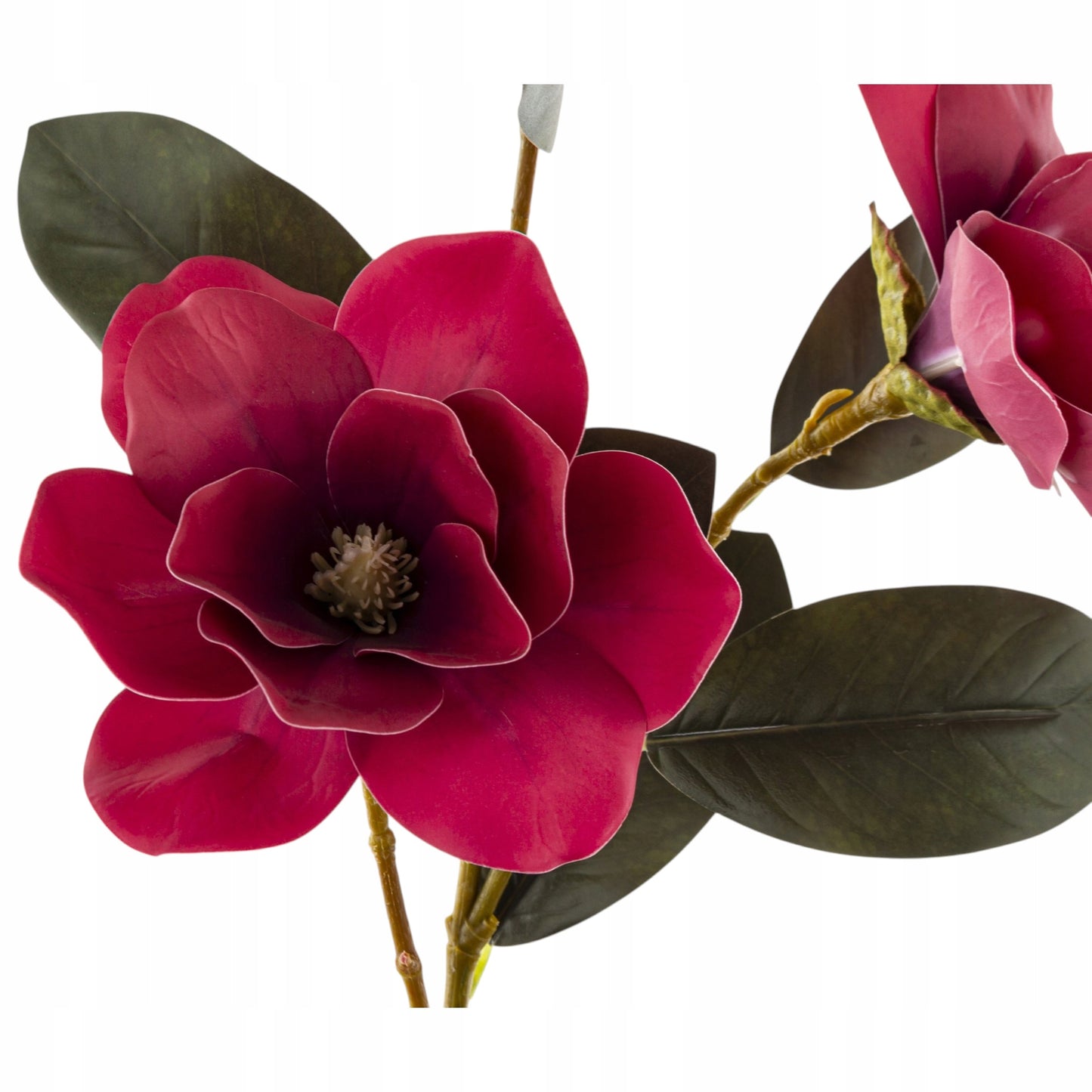 Kwiat Sztuczny 80cm magnolia gałązka dekoracyjna burgundowa