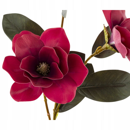 Kwiat Sztuczny 80cm magnolia gałązka dekoracyjna burgundowa