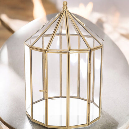 lampion szklarenka kopuła klatka geometryczna mini ogród na sukulenty