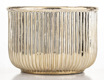 Osłonka na doniczkę złota ceramiczna doniczka 14,5x20,5cm