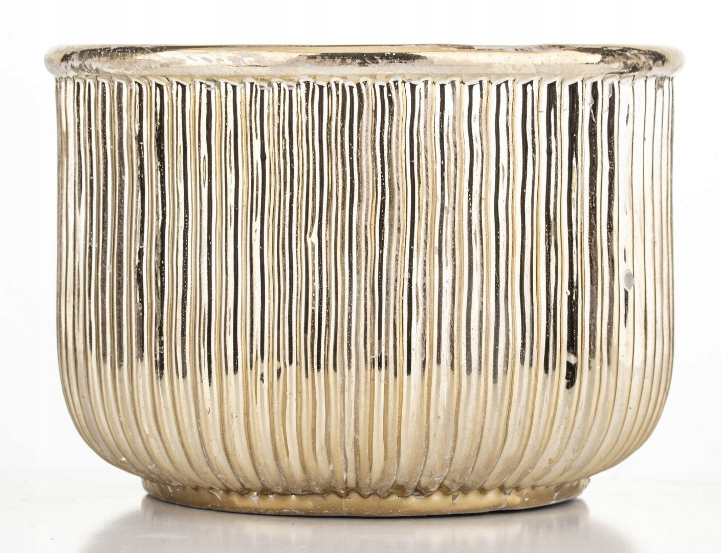 Osłonka na doniczkę złota ceramiczna doniczka 14,5x20,5cm