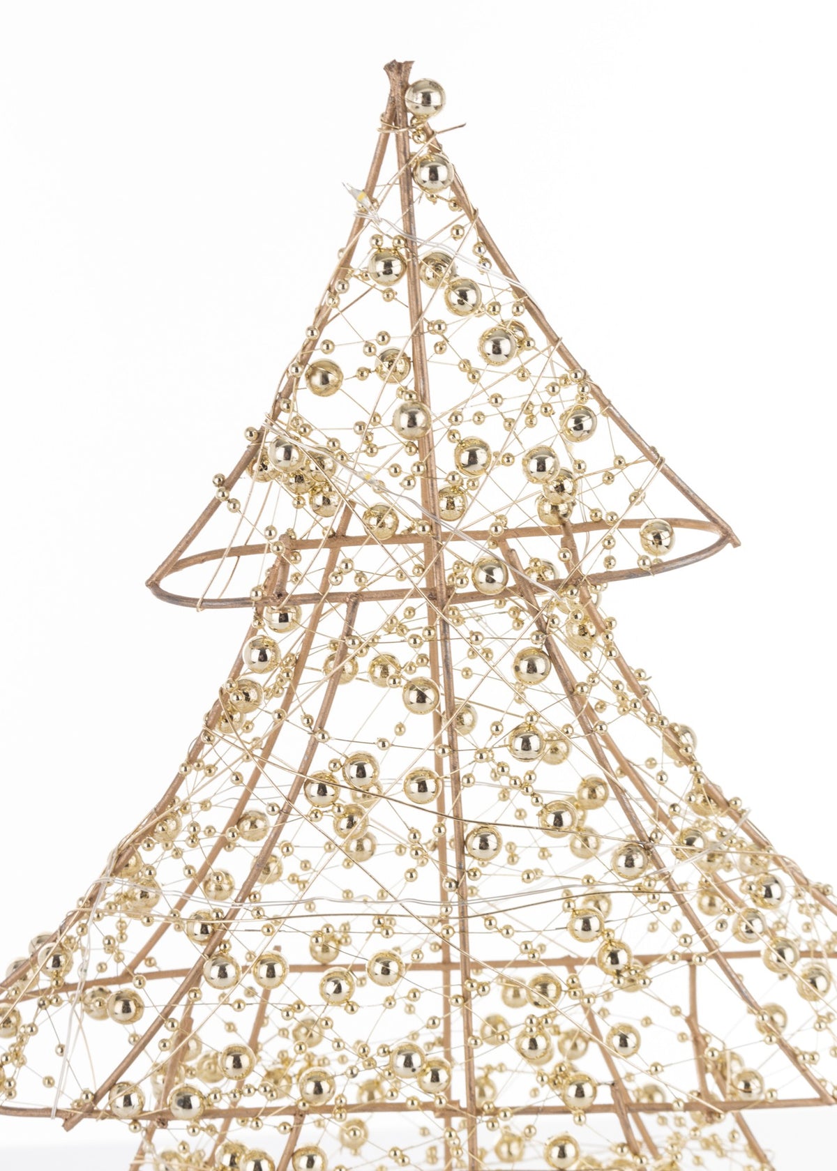 Ozdoba choinka LED metalowa złota 40x33x8 cm
