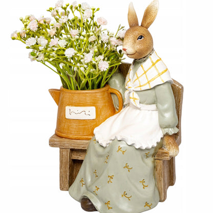 Figurka Pani Królik zajączek wielkanocna 25cm zając w kapeluszu
