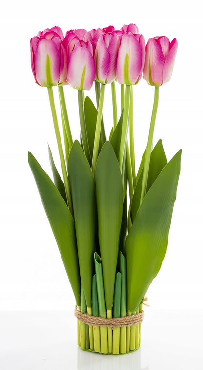Bukiet Sztucznych Tulipanów tulipan różowy 38cm wiosenne kwiaty wielkanoc