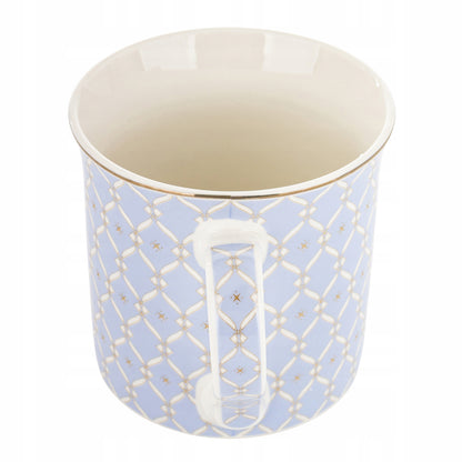 Kubek duży porcelanowy w pudełku niebieski na prezent 380 ml