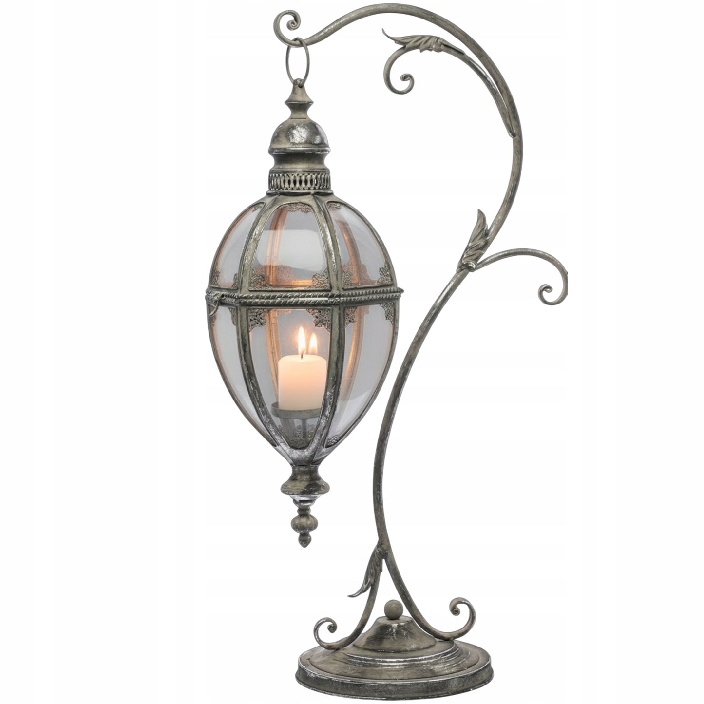 Lampion w stylu indyjskim latarenka Świecznik duży 88 cm metalowy szklany