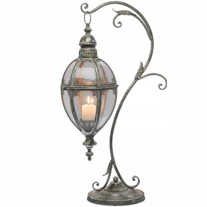 Lampion w stylu indyjskim latarenka Świecznik duży 88 cm metalowy szklany