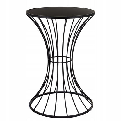 Stojak metalowy 55cm stolik kawowy czarny w stylu loft pomocniczy kwietnik