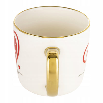 Duży porcelanowy kubek w pudełku na walentynki prezent 385 ml