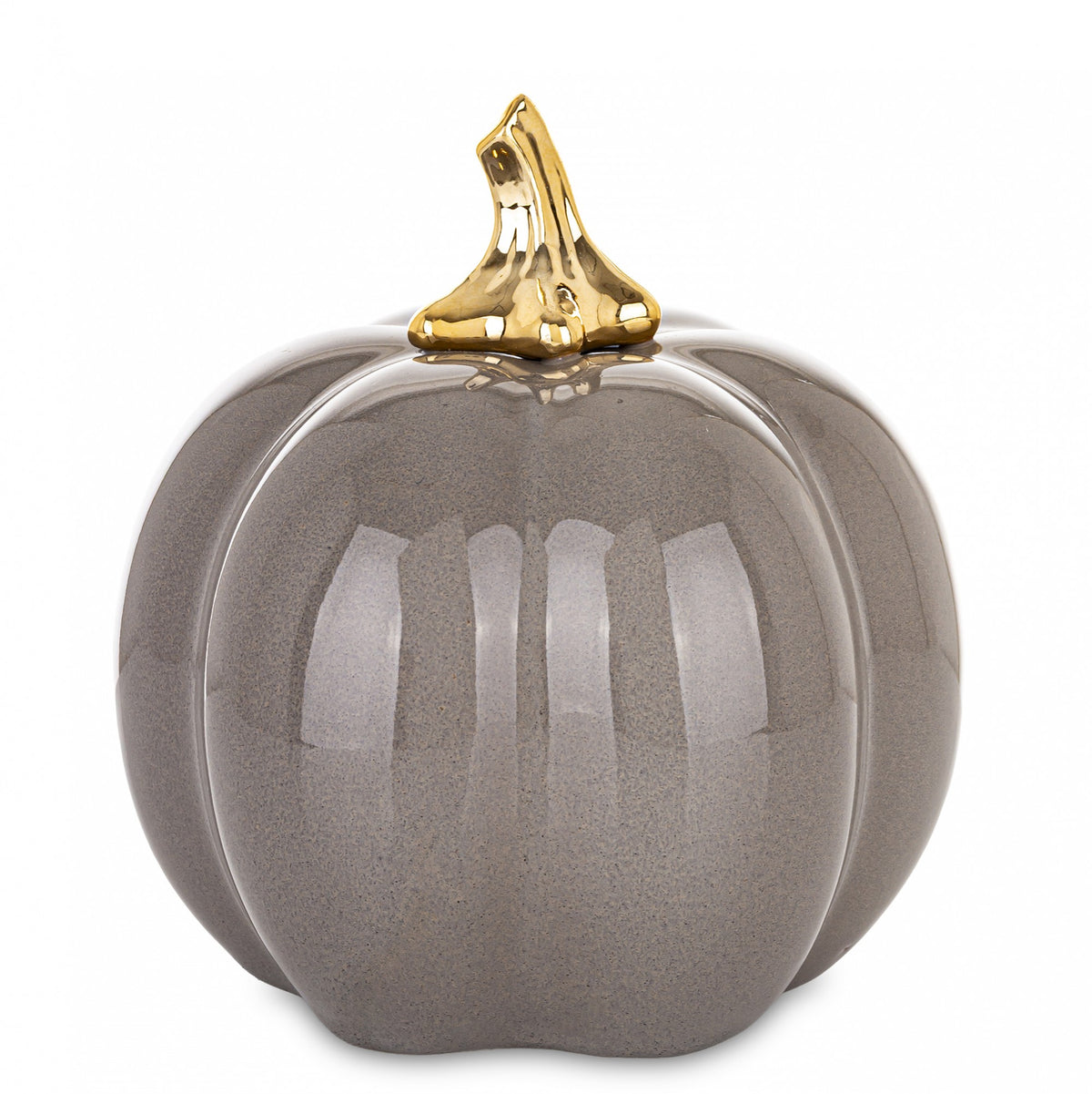Ozdoba jesienna dynia porcelanowa szara 16,5x14,5x14,5 cm