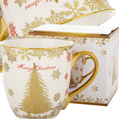Kubek filiżanka świąteczna w pudełku porcelana prezent świąteczny mikołajki