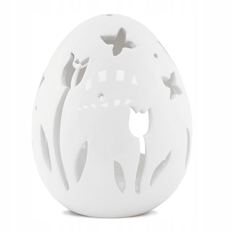 Lampion jajko ceramiczne na tealight świecznik wielkanocny dekoracja