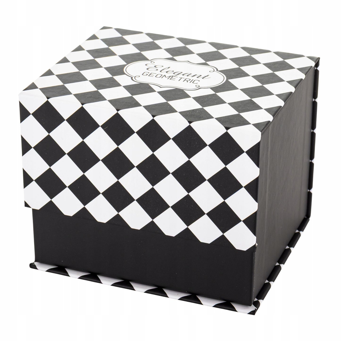Kubek porcelanowy w pudełku na prezent czarno biały porcelana 380 ml