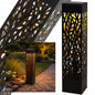 Lampa solarna ogrodowa czarna 53 cm ciepłe światło LED dekoracyjna słupek