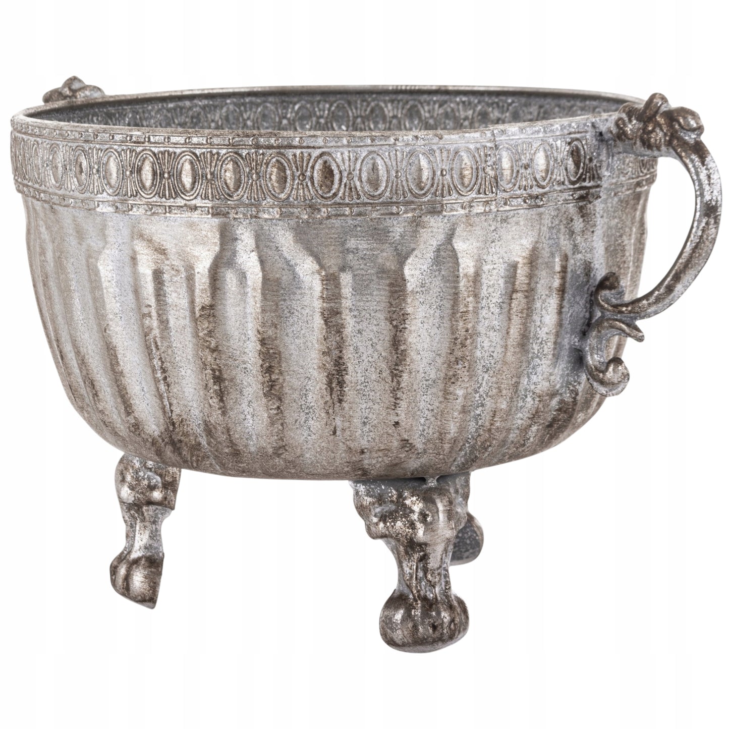 Osłonka srebrna metalowa wazon retro vintage 21x34 cm