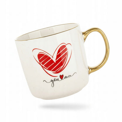 Duży porcelanowy kubek w pudełku na walentynki prezent 385 ml