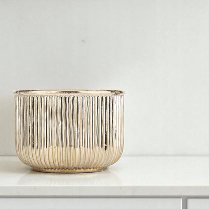 Osłonka na doniczkę złota ceramiczna doniczka 14,5x20,5cm