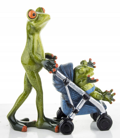 FIGURKA ŻABA ŻABKA MAMA WÓZEK DZIECKO SPACER 17CM