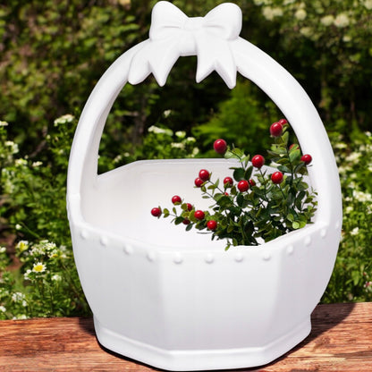 Ceramiczny Koszyk Wielkanocny Porcelanowa Miska Króliczek 17,5x15x15 cm