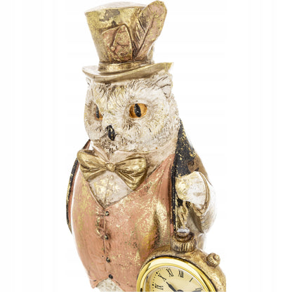 Figurka Pierrot sowa z zegarkiem Alicja w krainie czarów dekoracja vintage