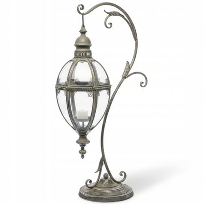 Lampion w stylu indyjskim latarenka Świecznik duży 88 cm metalowy szklany