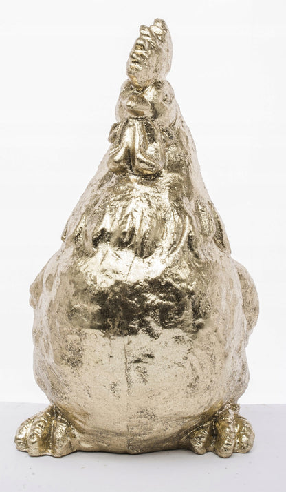 Figurka Złoty kogut wielkanocna kura 19 cm