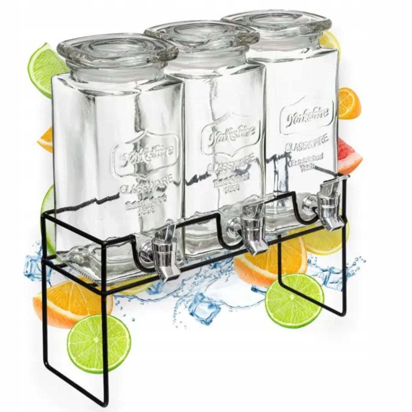 Komplet słoików z kranikiem 3x1,5L dozownik dystrybutor do lemoniady, soku