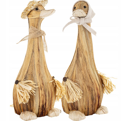 2x Figurka wielkanocna kaczka 38 cm duże wiejska rustykalna gąski komplet