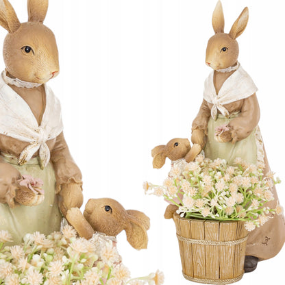 Figurka króliki zajączek wielkanocna 25cm mama z małym króliczkiem zając
