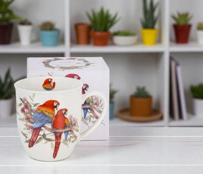 Kubek porcelanowy w pudełku papugi Duo Ptasi Świat porcelana 650 ml XXL