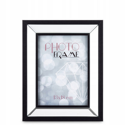 Ramka Na Zdjęcie czarna lustrzana 13x18 glamour elegancka